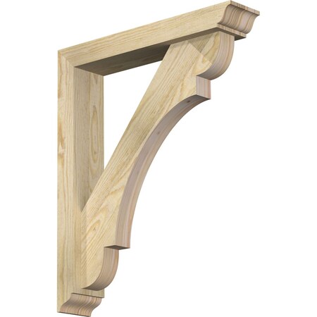 Ekena Millwork Olympic Traditional Rough Sawn Bracket w/ Offset Brace, Douglas Fir, 4"W x 20"D x 24"H BKT0402X20X24OLY01RDF